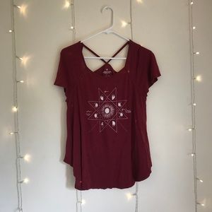 Flowy Maroon Moon Phase Tee